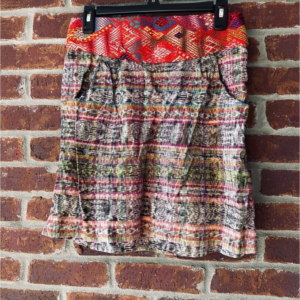 Liz Alig fair trade multi pattern skirt size small